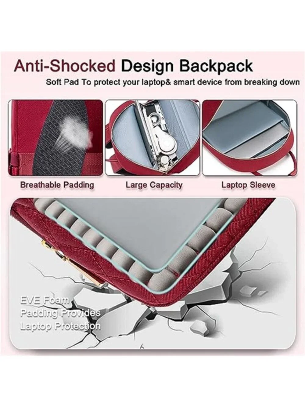 Womens Laptop Backpack With Lunch Bag 15.6 in Work Travel Nurse Teacher Bookbag